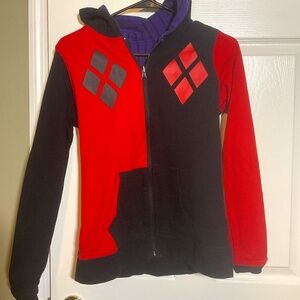 DC Comics Batman - The Joker & Harley Quinn Reverse Hoodie Jacket Size Small